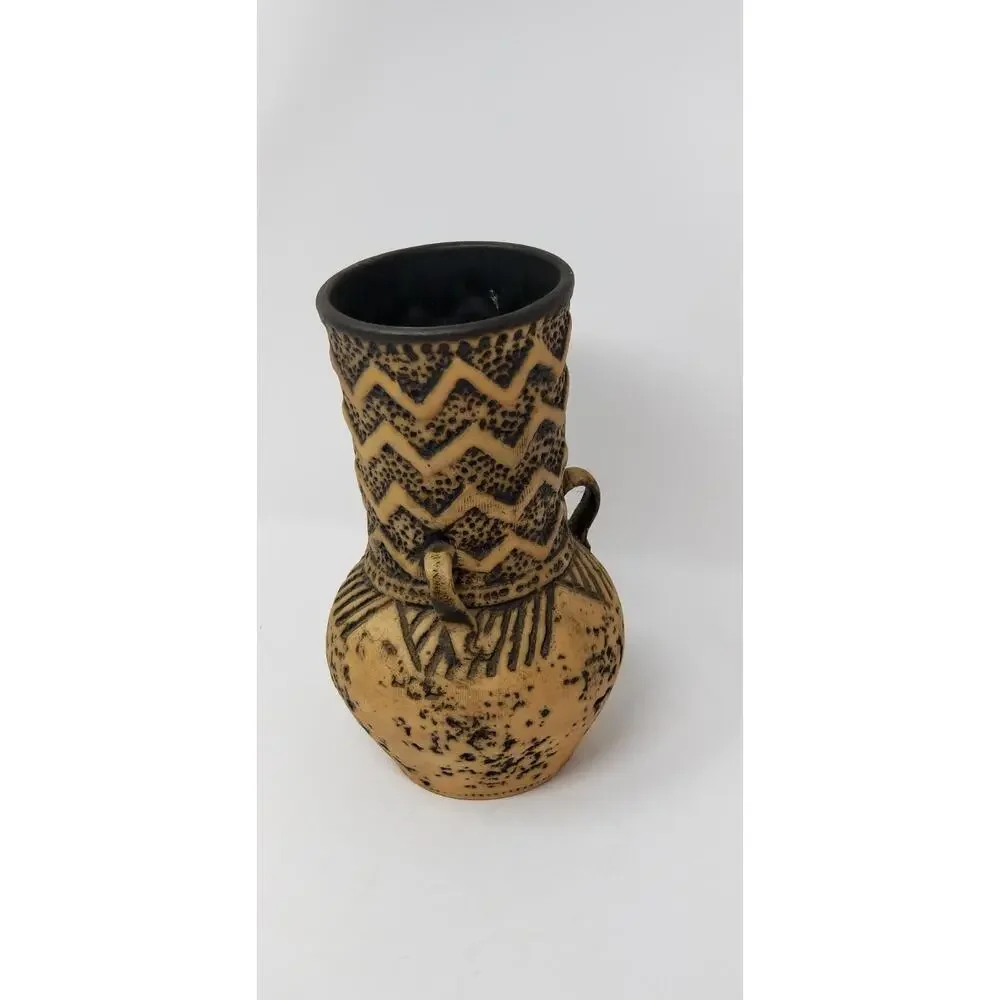 VTG MCM Jasba West Germany Antik Series Art Pottery Vase Zig Zag 151/21
